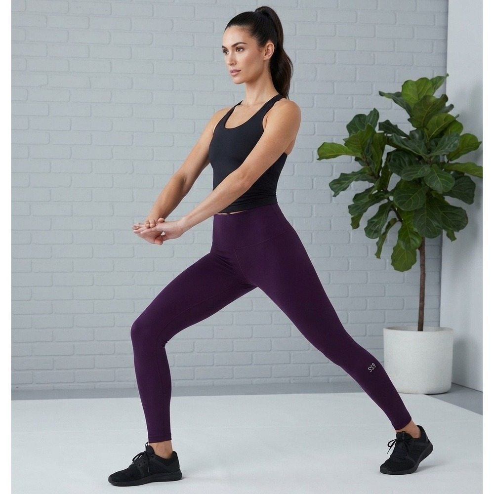 Splits59 Leggings Womens XS Plum Purple Excellent High Waist Compression E8009-A